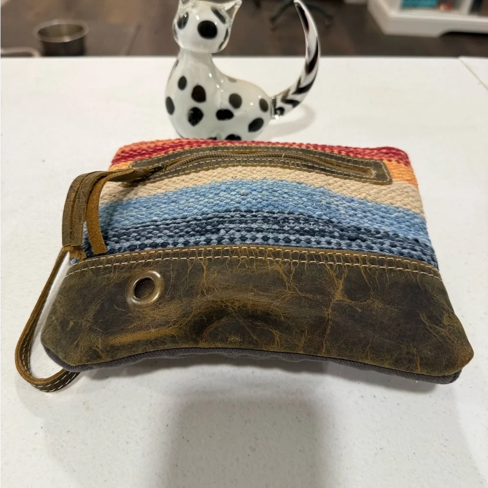 Myra Bag Striped Wristlet Zipper Pouch